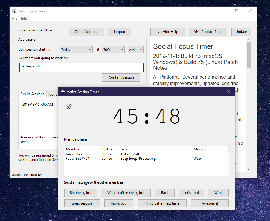 Social Focus Timer