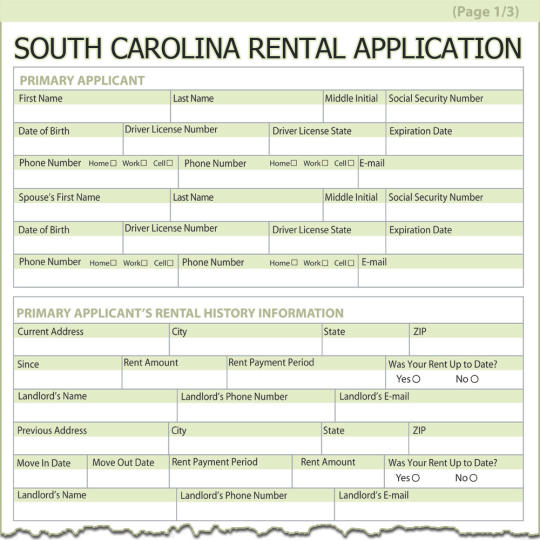 South Carolina Rental Application