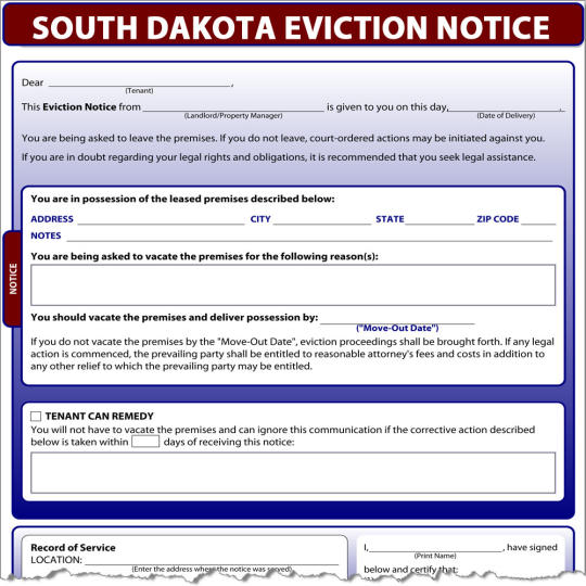 South Dakota Eviction Notice