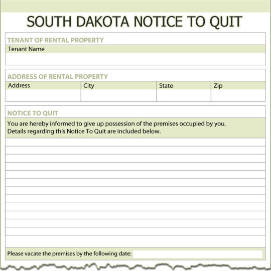 South Dakota Notice To Quit
