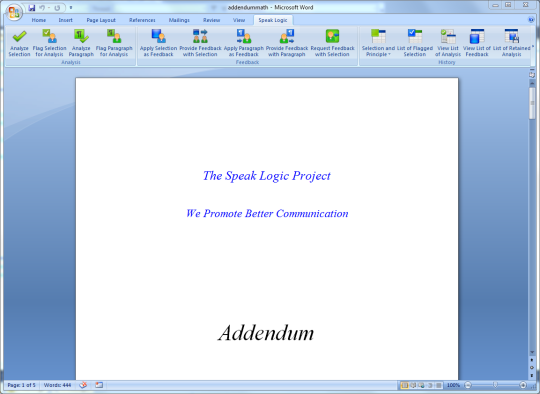 Speak Logic Information Analysis for Microsoft Office