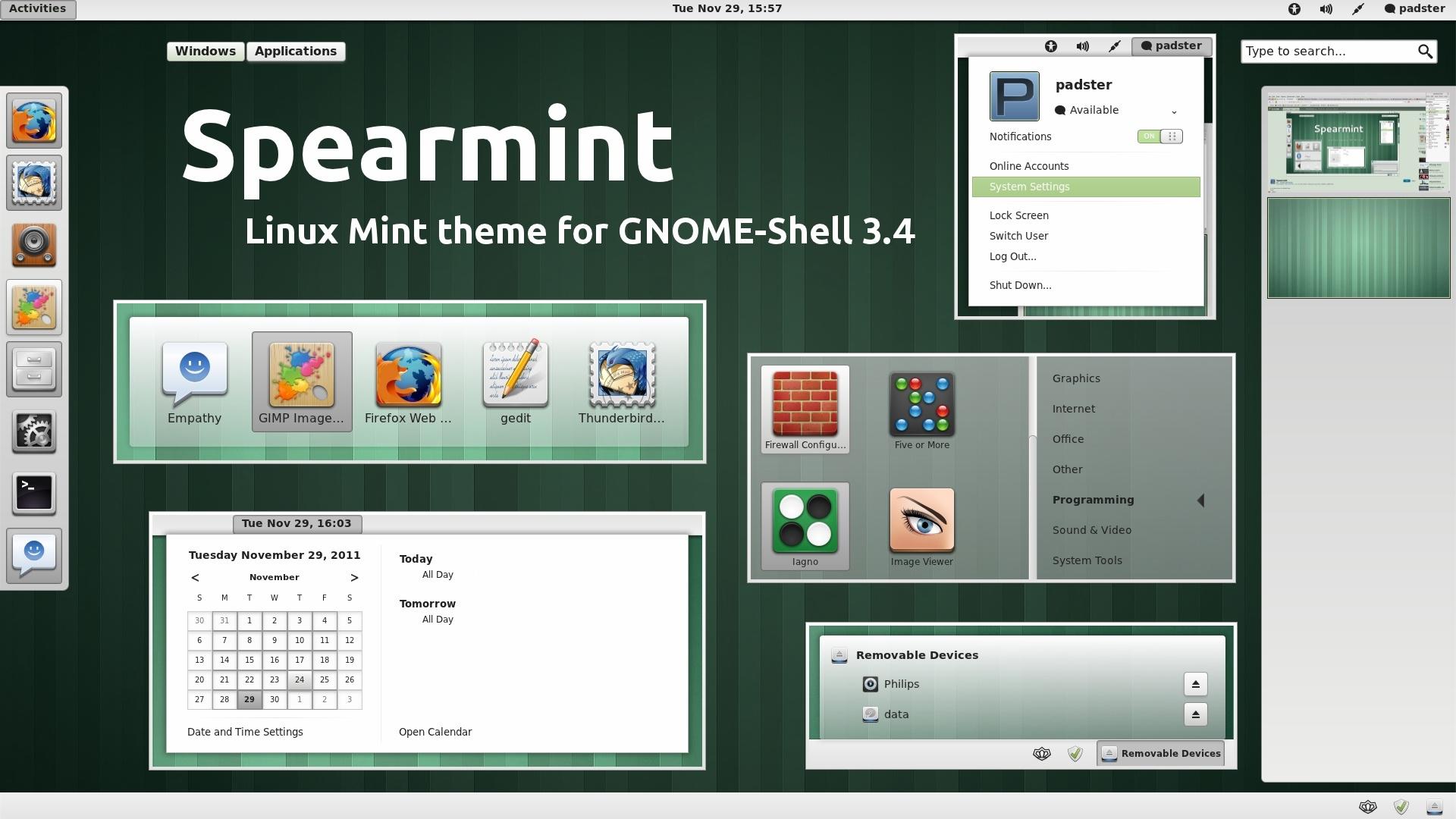 Spearmint for GNOME Shell