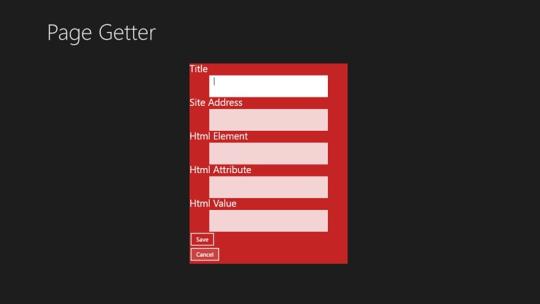 Specific Page Getter for Windows 8