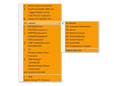 Speedy Orange PC Shortcuts