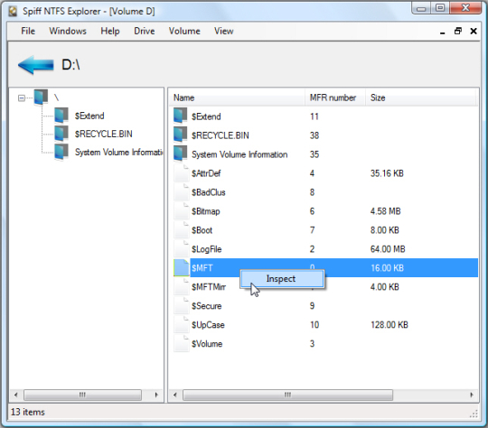 Spiff NTFS Explorer DLL