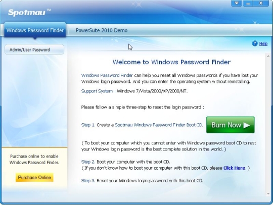 Spotmau Windows Password Finder 2010