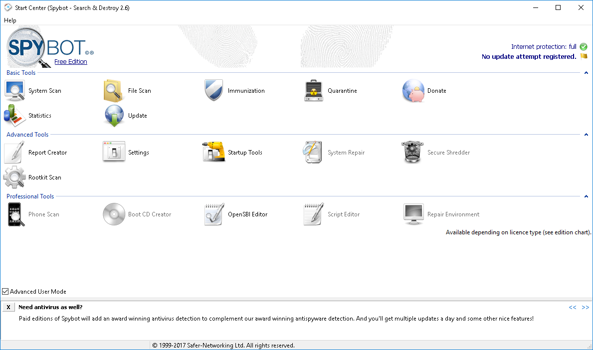Spybot - Search & Destroy for Windows 7