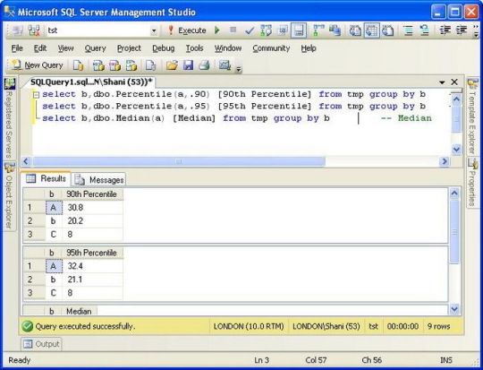 SQL 2008 Median and Percentile Aggregate Functions