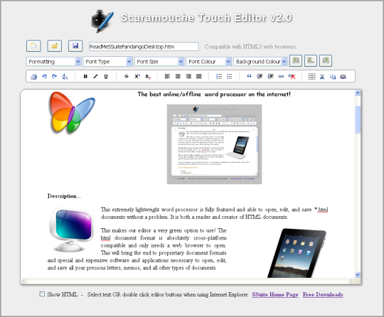 SSuite Scaramouche Touch Editor