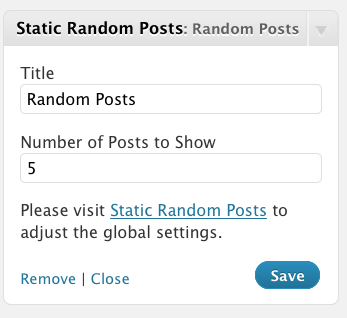 Static Random Posts Widget
