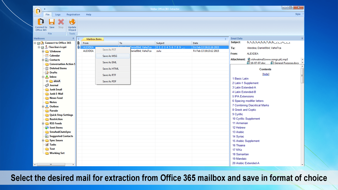 Stellar Office 365 Extractor