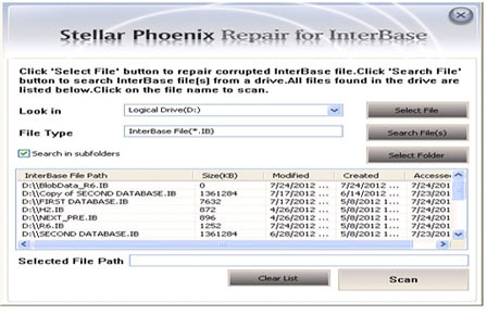 Stellar Phoenix Repair for Interbase