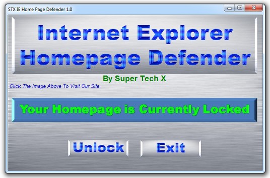 STX Internet Explorer Homepage Defender