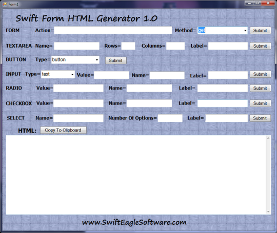 Swift Form HTML Generator