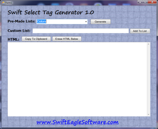 Swift Select Tag Generator