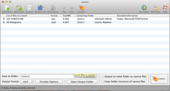 Switch Audio and Mp3 Converter Free