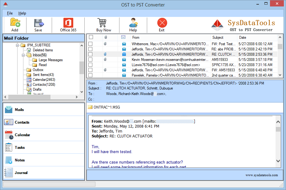 SysData OST to PST