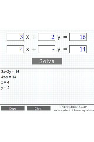 System of two equations solver