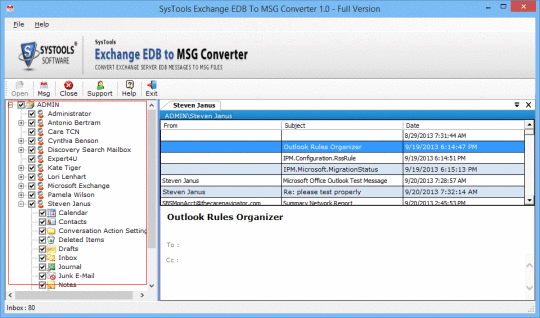 SysTools Exchange EDB to MSG Converter
