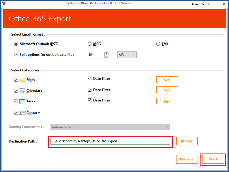 SysTools Office 365 Export