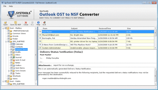 SysTools Outlook OST to NSF Converter