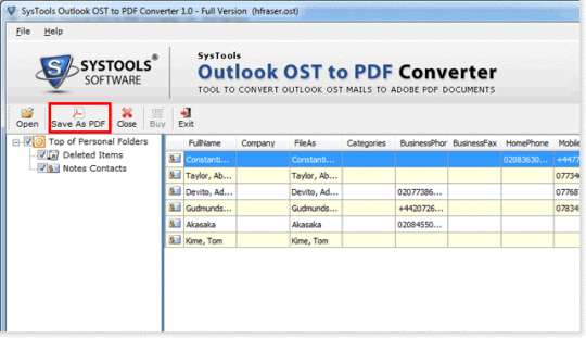SysTools Outlook OST to PDF Converter