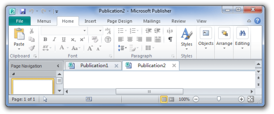 Tabs for Publisher