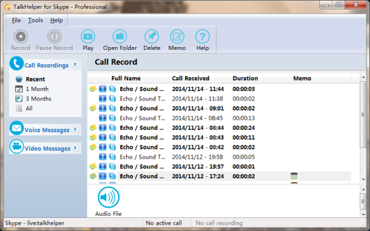 TalkHelper Free Skype Video Recorder