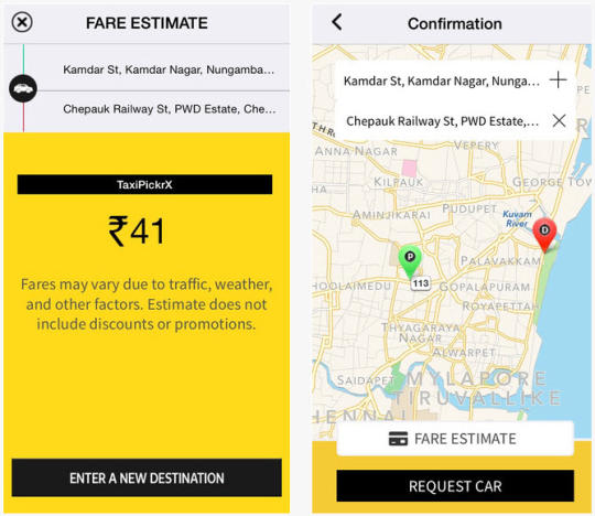 Taxi Pickr Uber Clone iPhone App