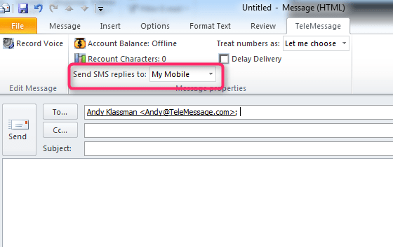 TeleMessage Outlook plugin