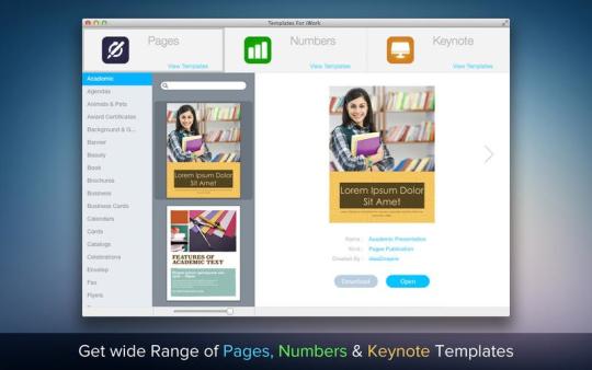 Templates for iWork