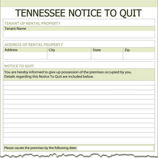Tennessee Notice To Quit