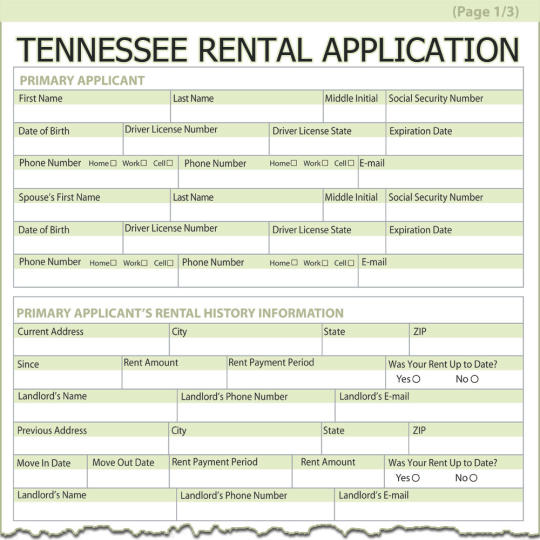 Tennessee Rental Application