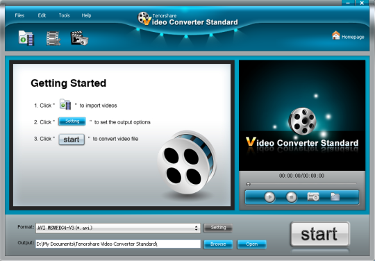 Tenorshare Free Video Converter Standard