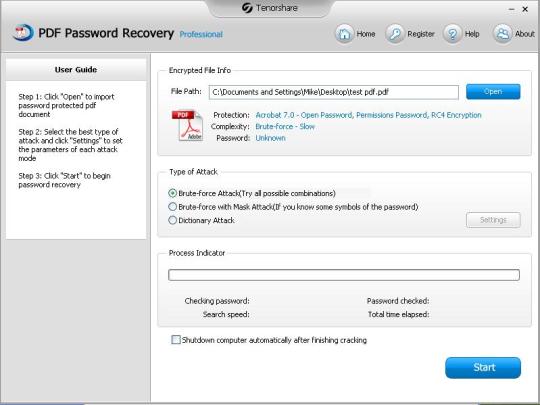 Tenorshare PDF Password Recovery Professional