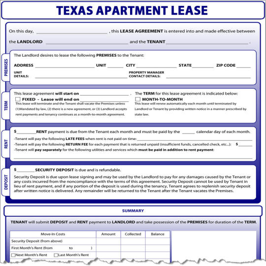 Texas Apartment Lease