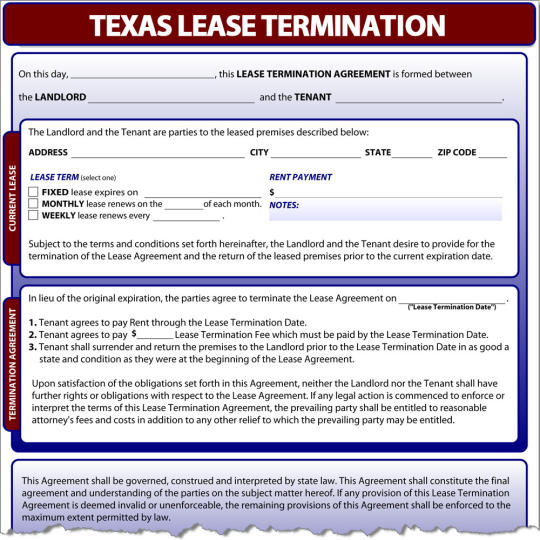 Texas Lease Termination