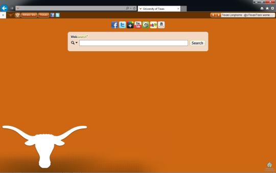 Texas Longhorns Theme for Internet Explorer