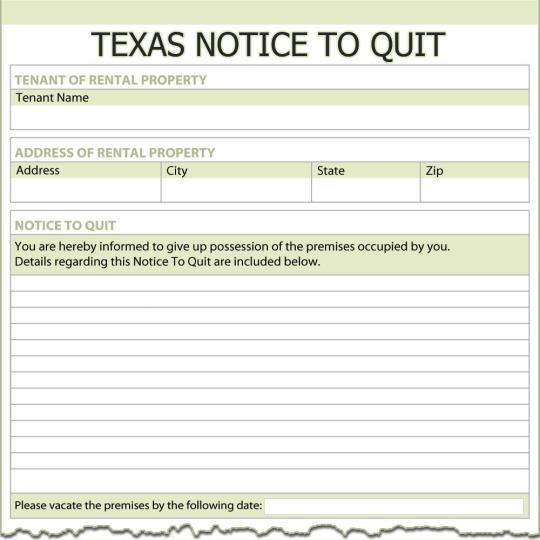 Texas Notice To Quit