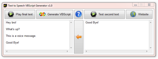 Text to Speech VBScript Generator