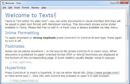 Texts for Windows Portable