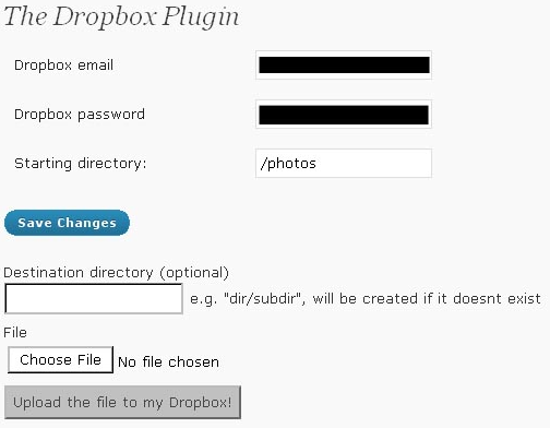 The Dropbox Plugin