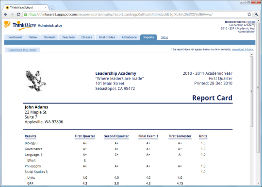 ThinkWave School Administration Software