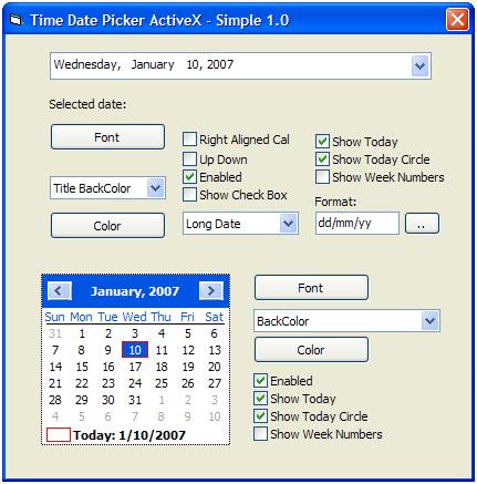 Time Date Picker ActiveX