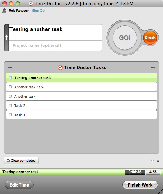 Another task. Time Doctor.