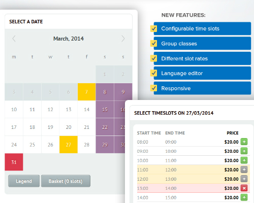 Time Slots Booking Calendar