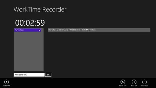 TimeRecorder for Windows 8