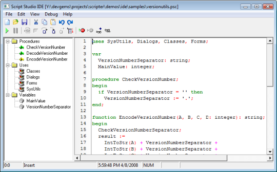 TMS Scripter Studio(Delphi 2009 and C++Builder 2009)