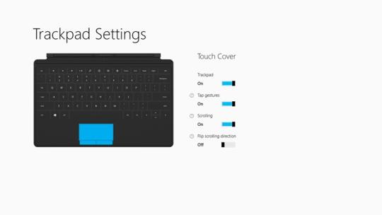 Trackpad Settings for Windows 8