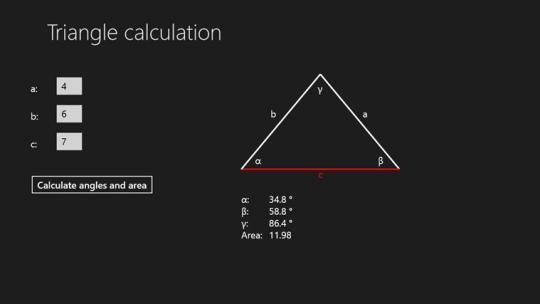Triangle calculator for Windows 8